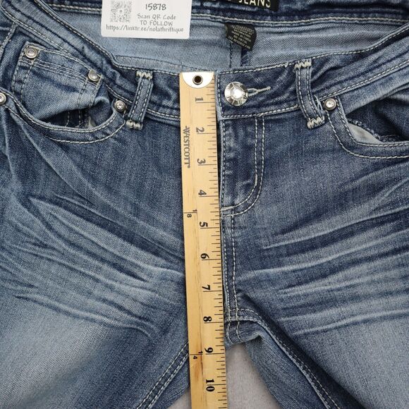 ZCO Pants Womens 9R Blue Denim Mid Rise Flat Front Bootcut Pockets Jeans - Picture 4 of 16